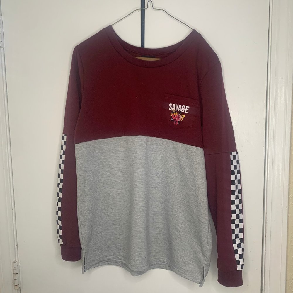 "Savage" Burgundy Sweatshirt